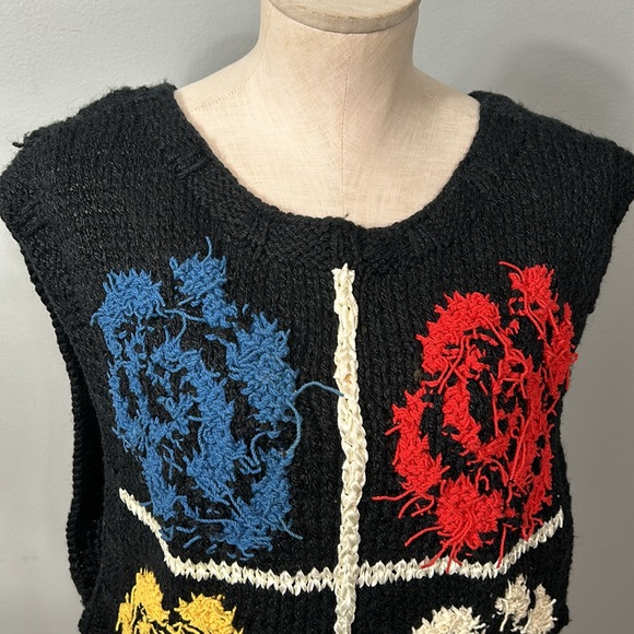 Vintage vest sweater knit open sided size M - Picture 8 of 11